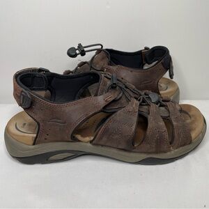 ABEO Sport Mens Size 11 Orthotic Sandals Anacapa Neutral Brown Leather Fisherman